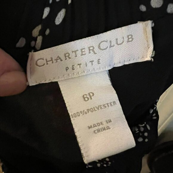 🐻Size 6P - Charter Club - Black Flowy Skirt - Picture 2 of 5